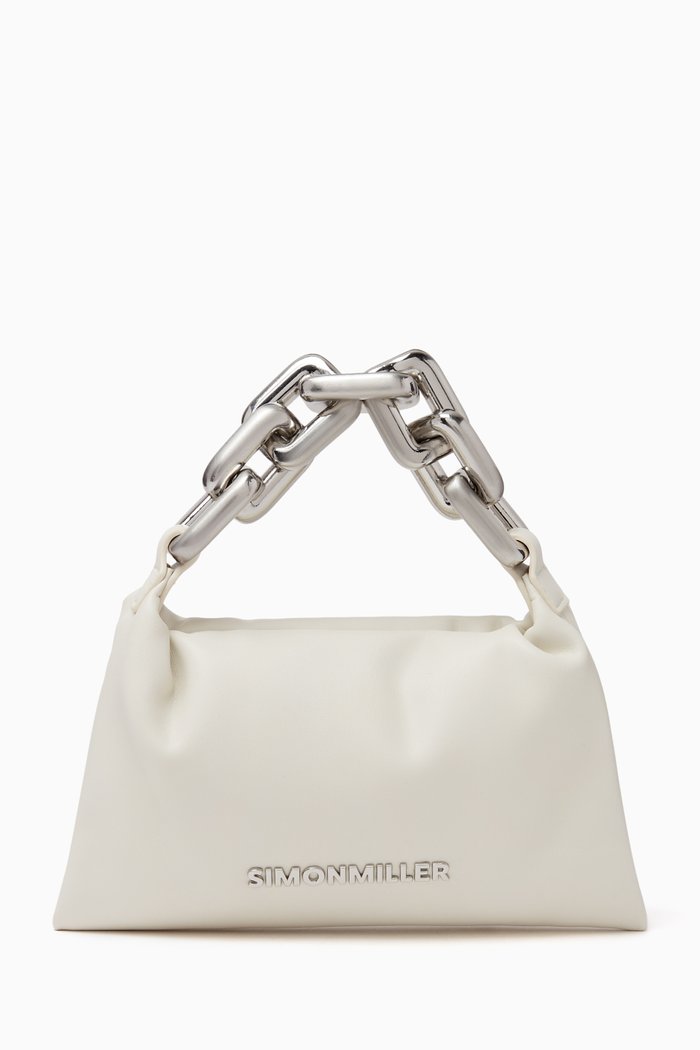 

Mini Linked Puffing Bag in Vegan Leather, White