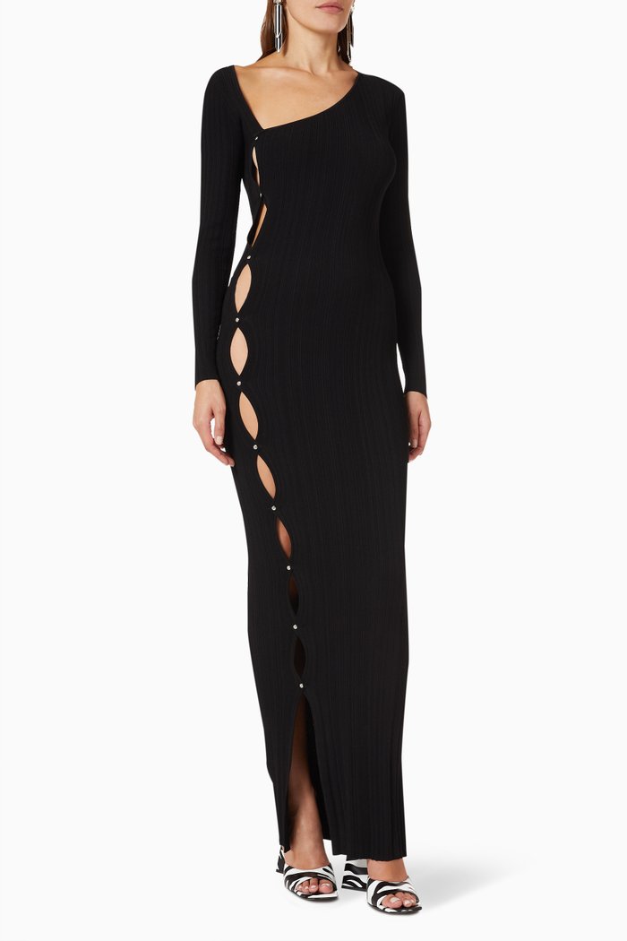 

Lola Cut-out Maxi Dress in Viscose-knit, Black