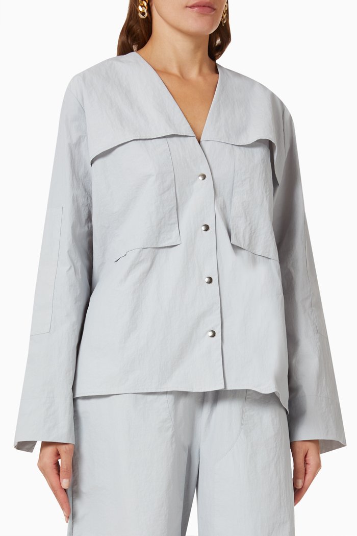 

Field Oversized Jacket in Cotton-nylon, Blue