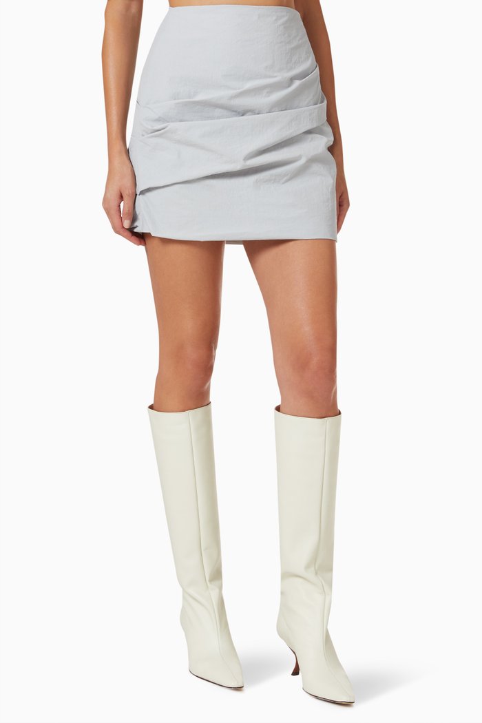 

06 Remmy Mini Skirt in Cotton Stretch, Blue
