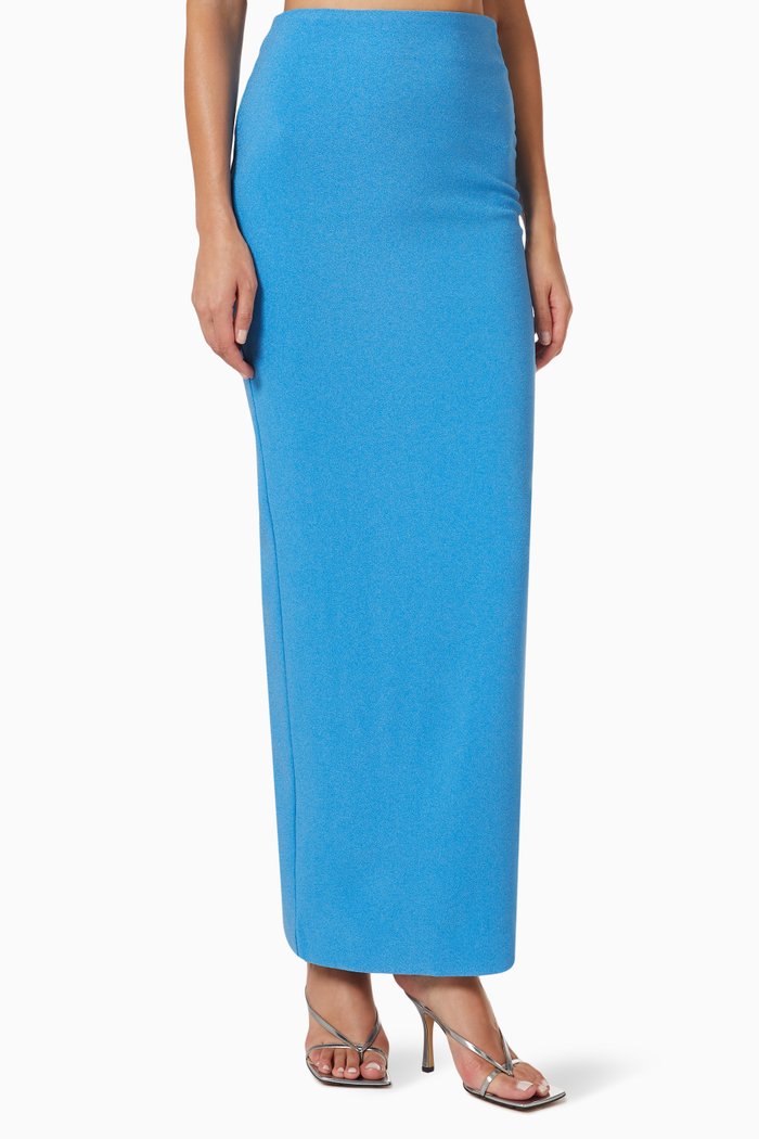 

Magda Maxi Skirt in Stretch-fabric, Blue