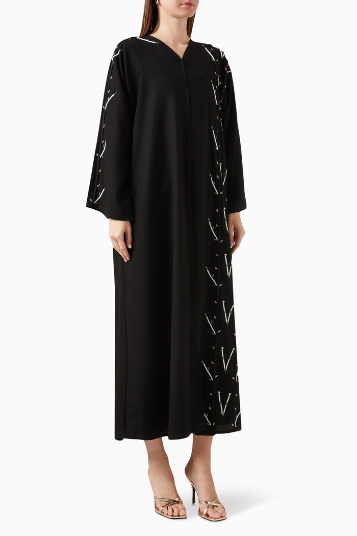 

Bead-embellished Abaya, Black