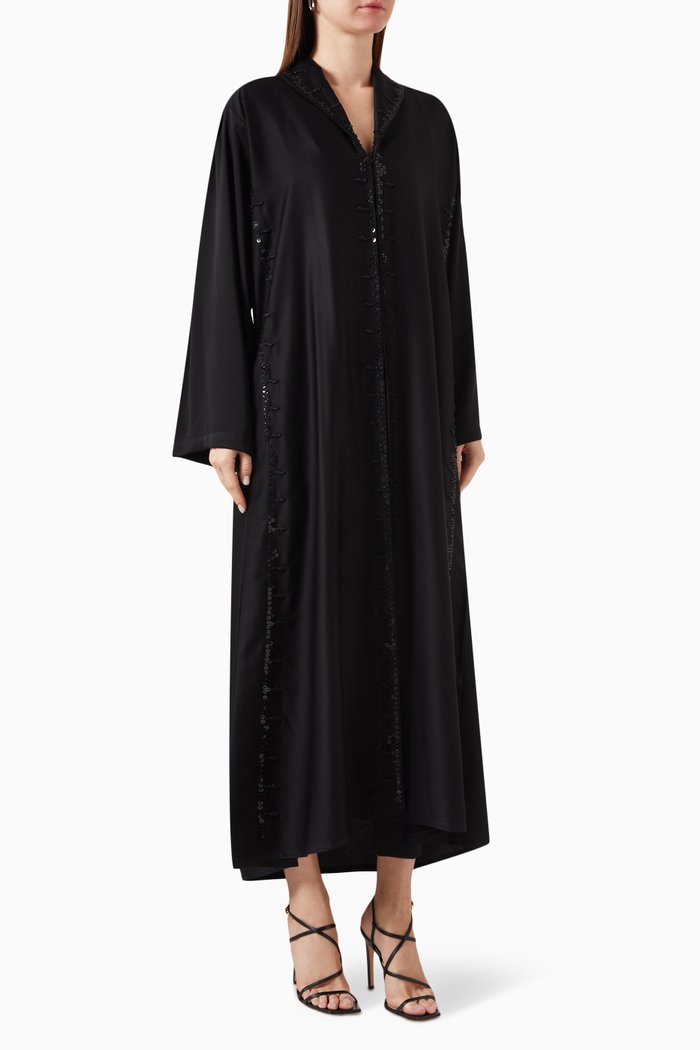 

Sequin-embellished Abaya, Black