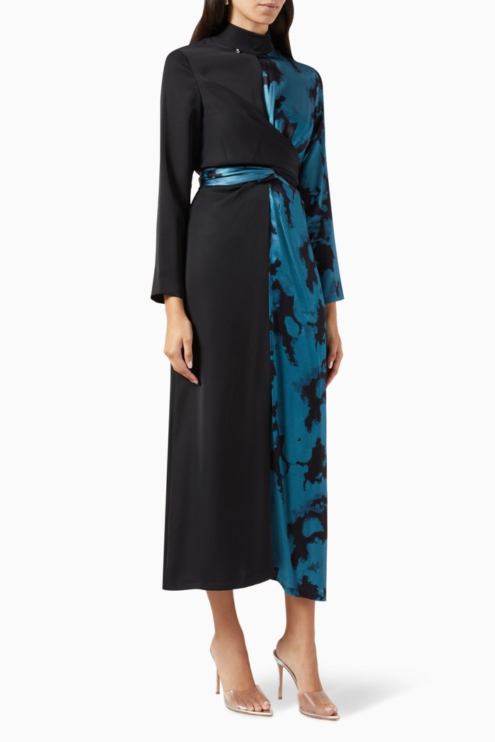 

Umberta Dress in Satin, Blue