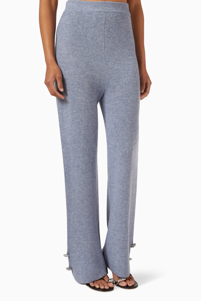 

Extra-thin Cropped Pants in Merino Wool-blend, Grey