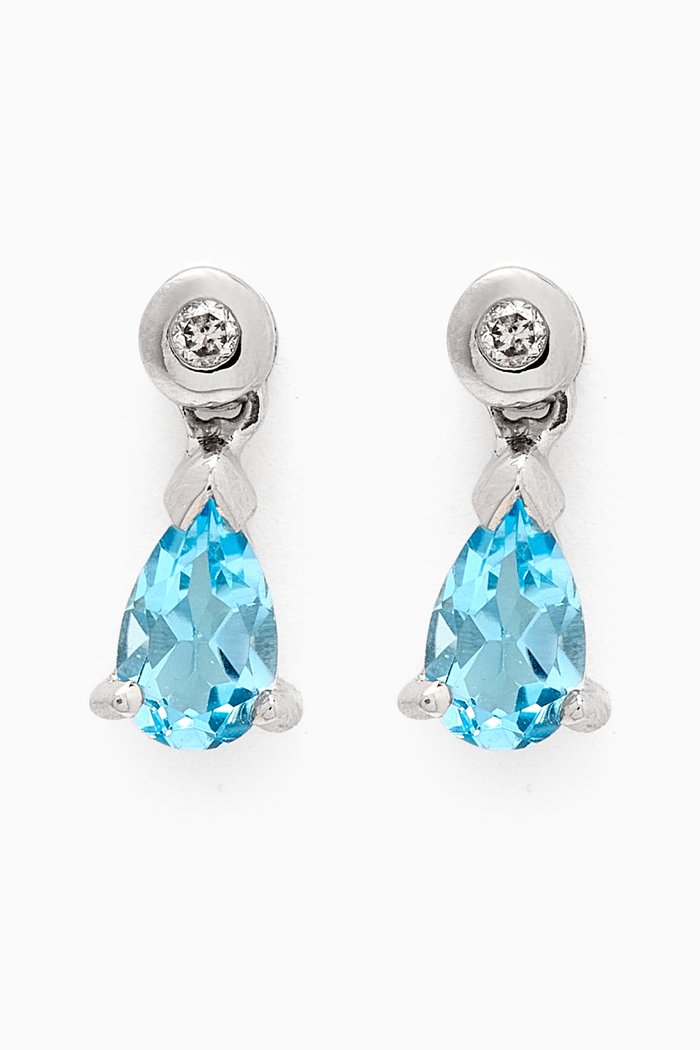 

Topaz & Diamonds Earrings in 18kt White Gold