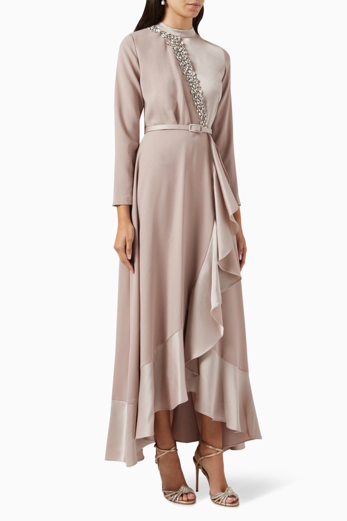 

Sole Maxi Dress in Satin, Neutral