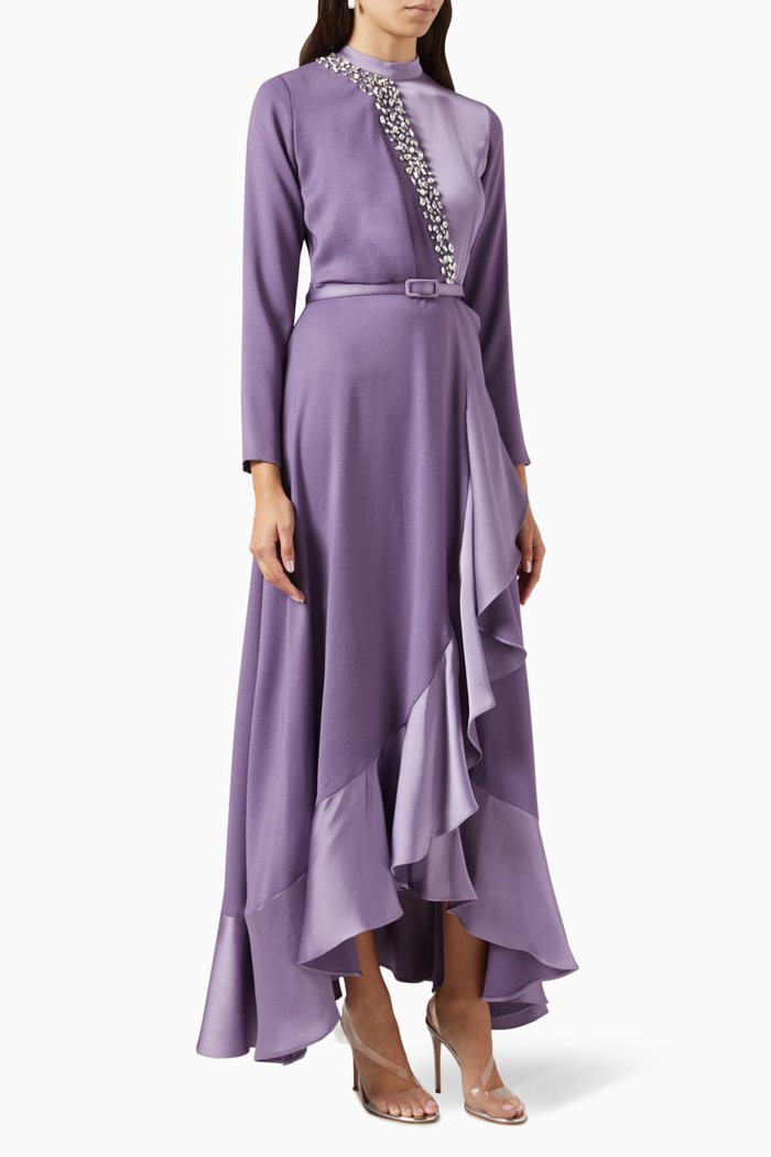 

Sole Maxi Dress in Satin, Purple