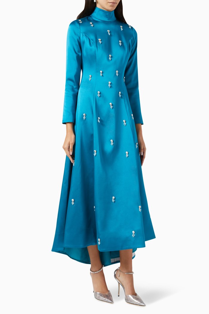 

Rasson Dress in Satin, Blue