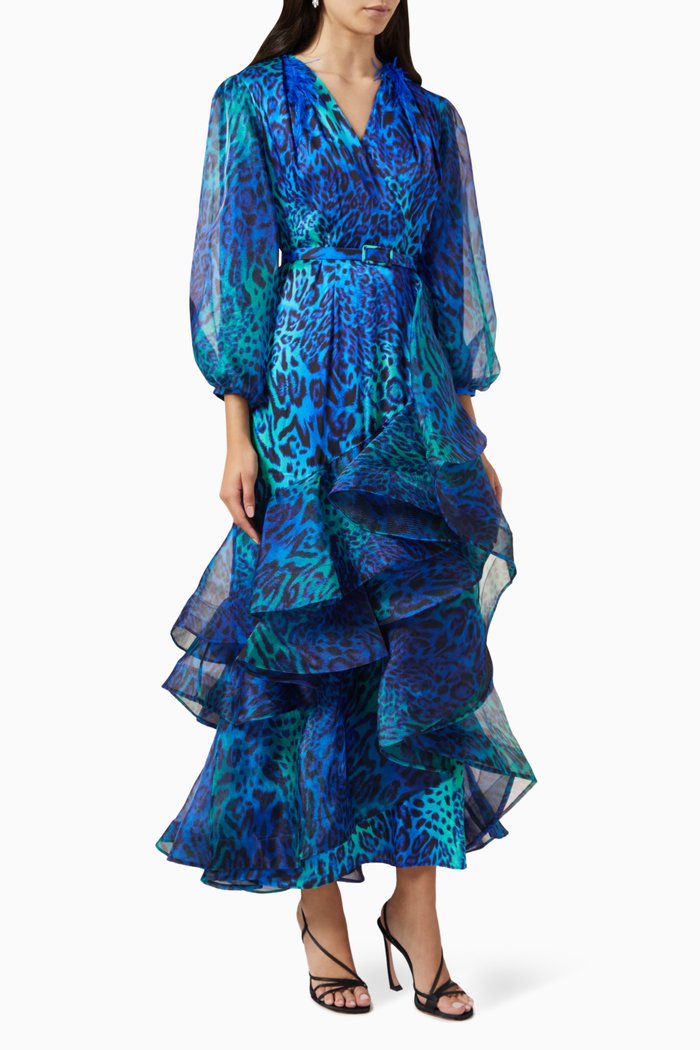 

Marceline Dress in Chiffon, Blue