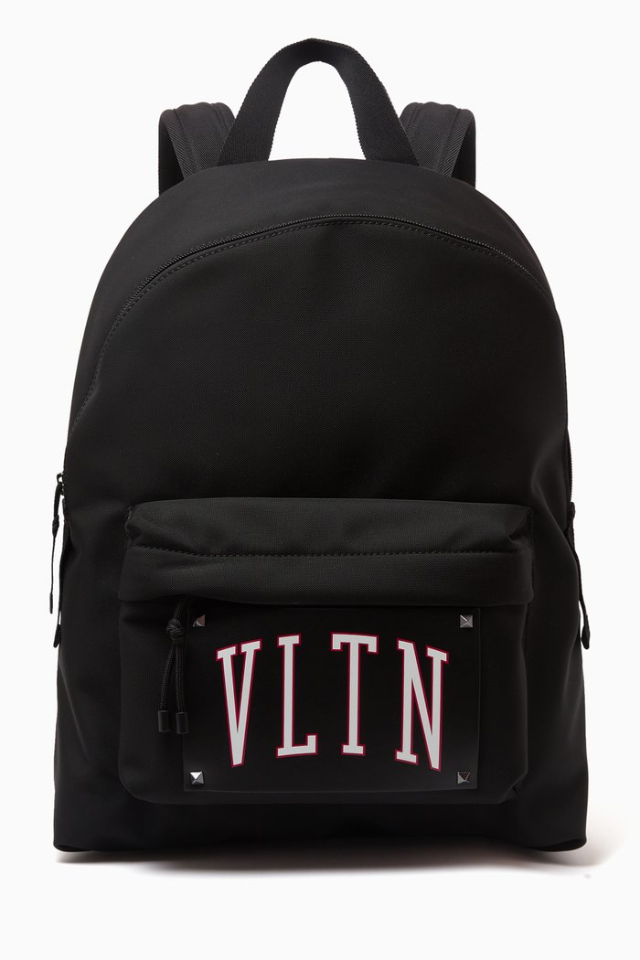 

VLTN College Backpack in Nylon & Calf Leather, Black