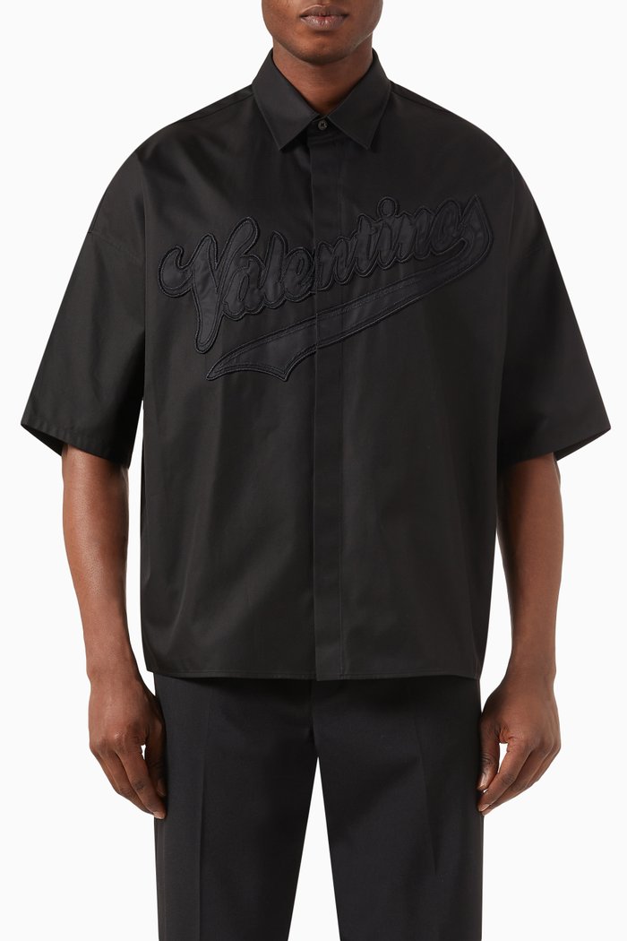 

Valentino Logo Shirt in Cotton, Black