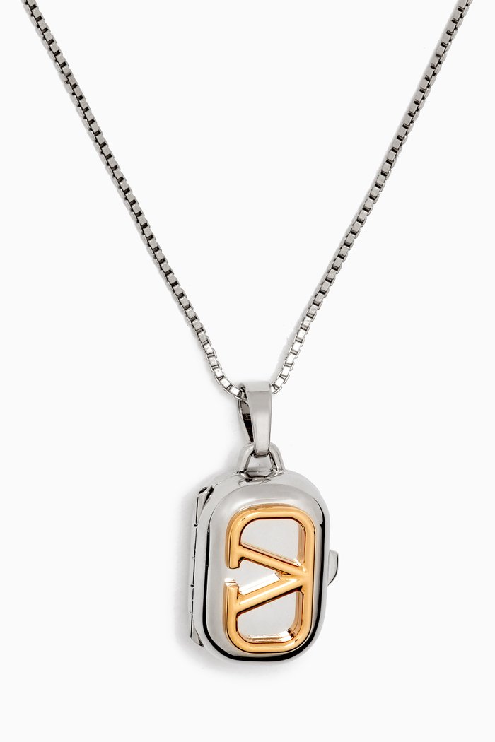 

Valentino Garavani VLOGO Locket Necklace n Metal, Gold