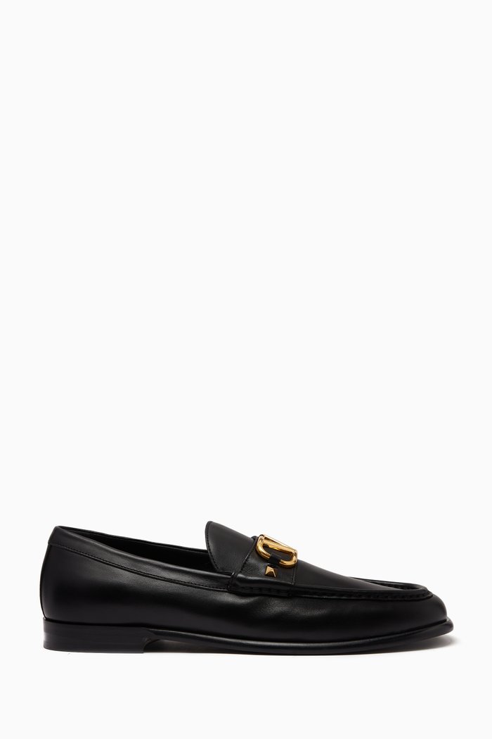 

Valentino Garavani VLOGO Signature Loafers in Leather, Black