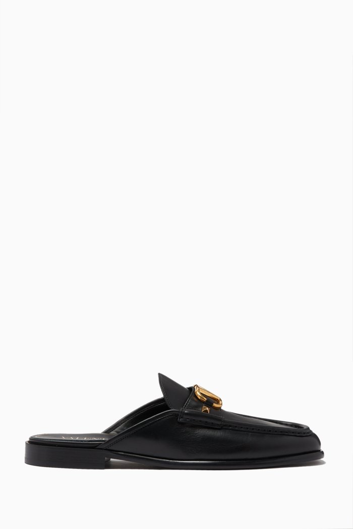 

Valentino Garavani Sabot VLOGO Signature Slip-on Mules in Leather, Black
