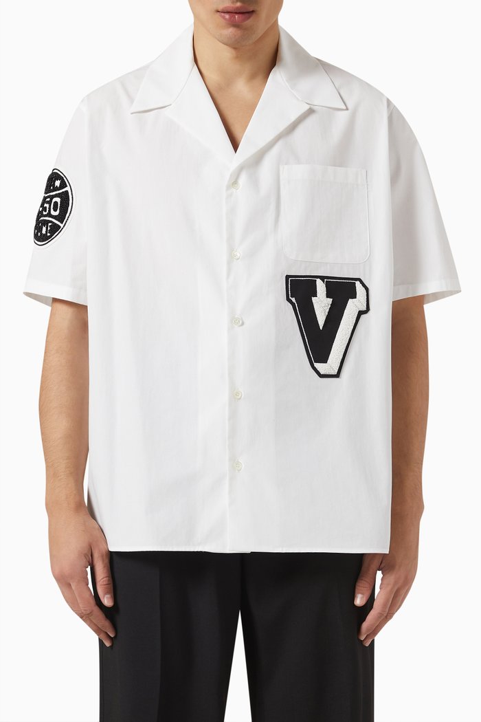 

Valentino Varsity Vacation Shirt in Cotton, White