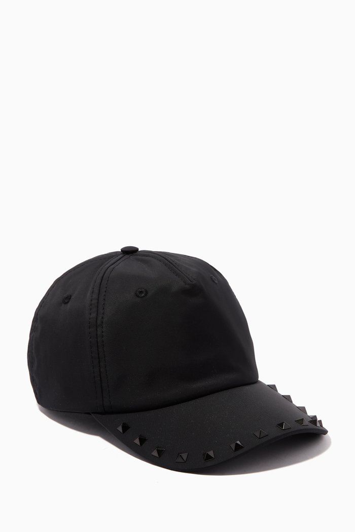 

Valentino Garavani Rockstud Cap in Nylon, Black