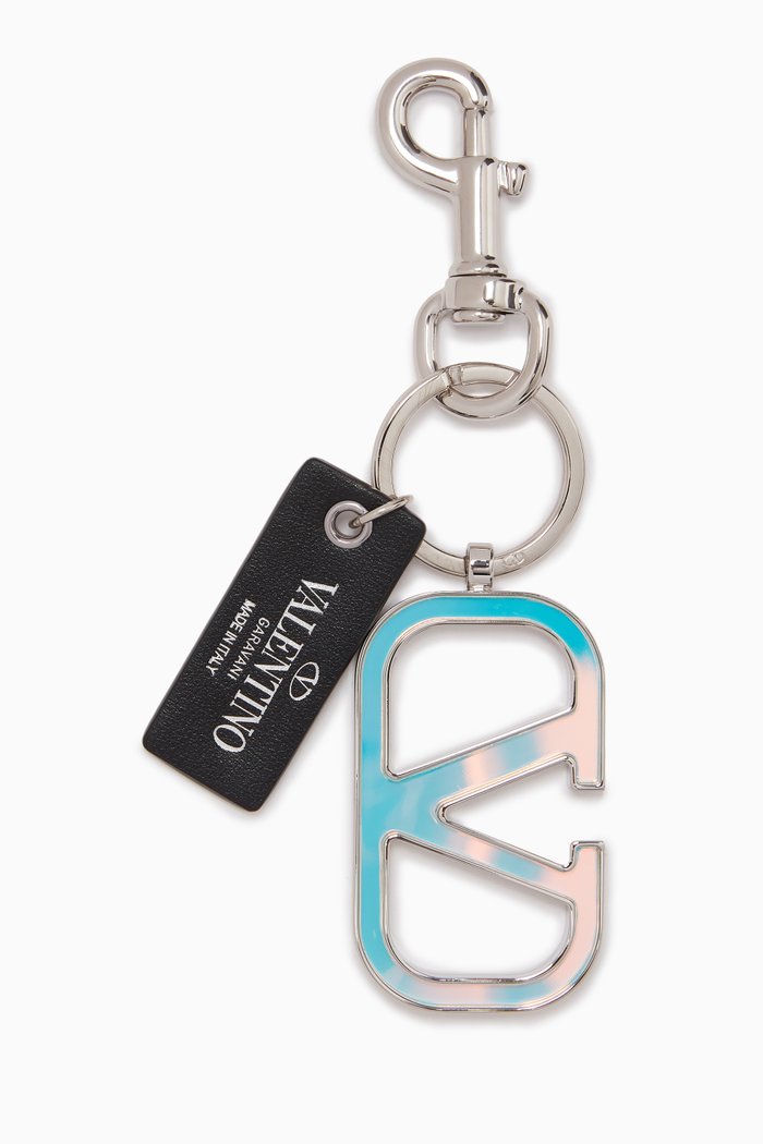 VLogo Signature Keychain in Metal & Plexiglass, Silver