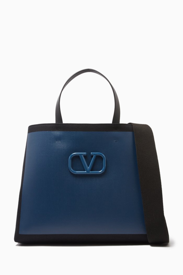 

Valentino Garavani Signature VLogo Tote Bag in Canvas, Blue