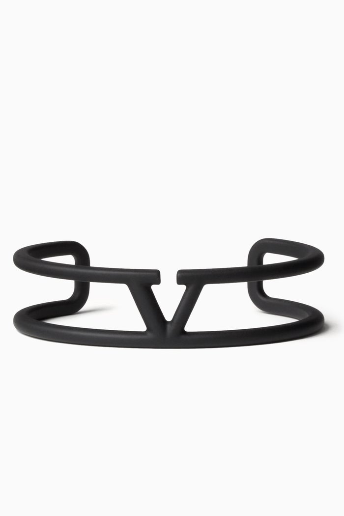 

Valentino Garavani VLOGO Cuff in Metal, Black