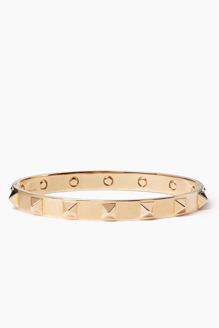 

Valentino Garavani Rockstud Bangle in Metal, Gold