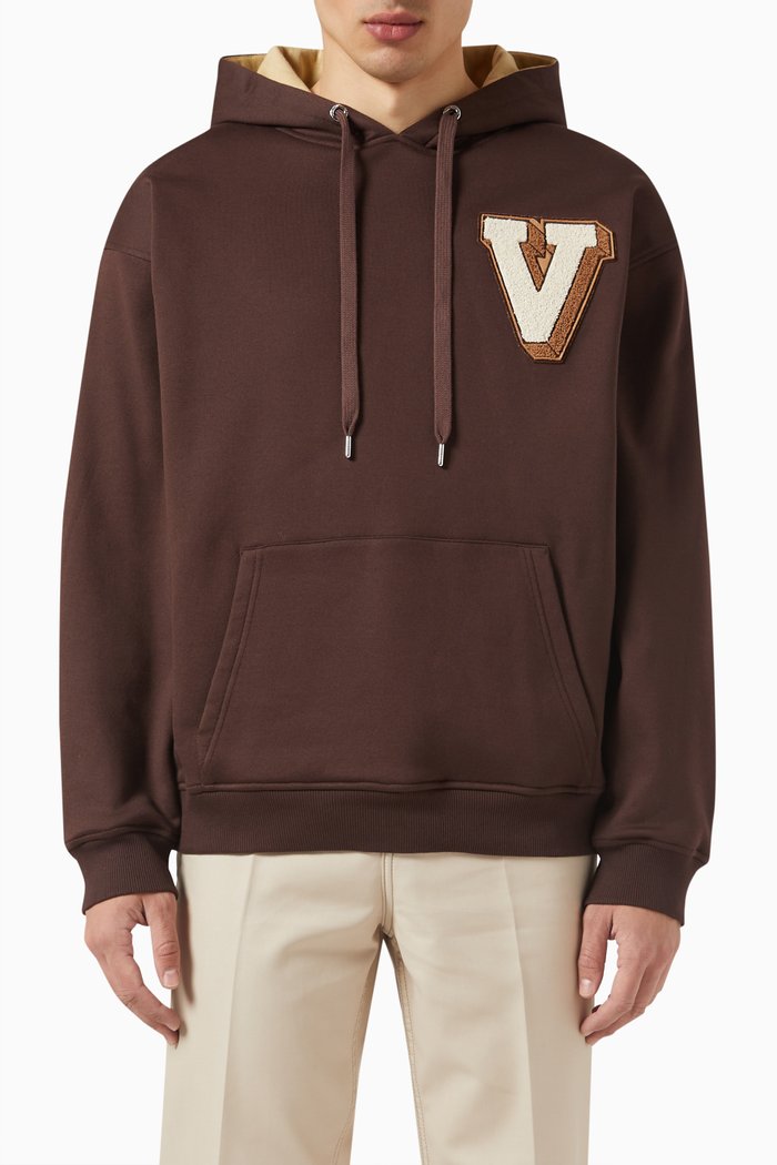 

Valentino V-3D Hooded Sweatshirt in Cotton, Red