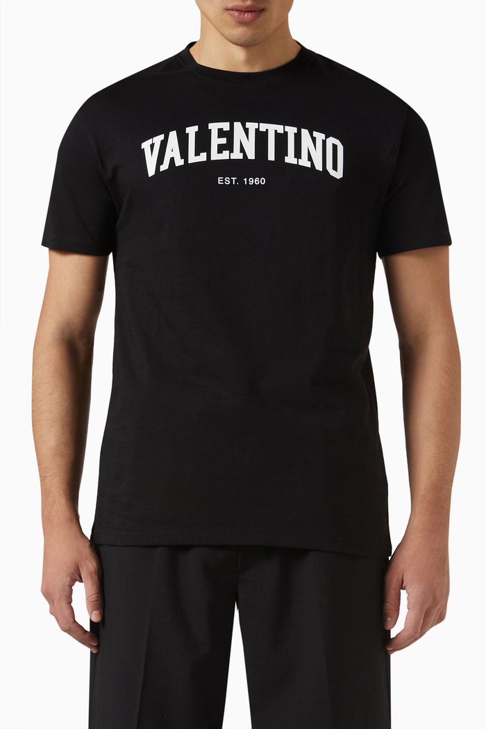

Valentino Logo T-shirt in Cotton Jersey, Black