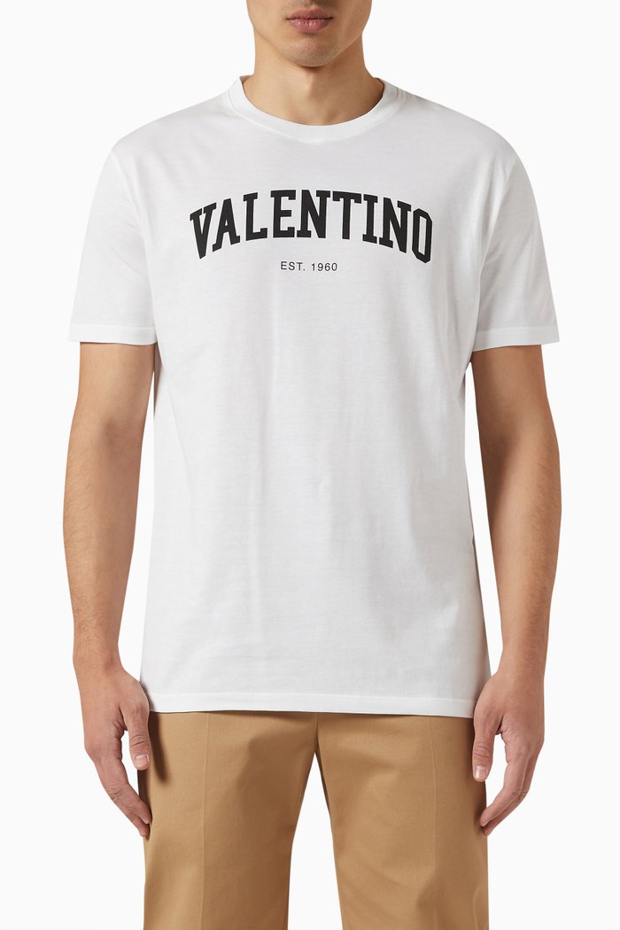 

Valentino Logo T-shirt in Cotton Jersey, White