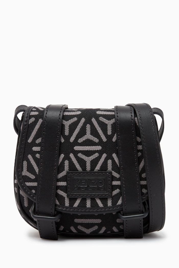 

Courier Temari Mini Messenger Bag in Canvas, Grey