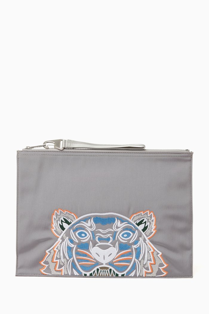 

Tiger Pouch in Technical Canvas, Grey
