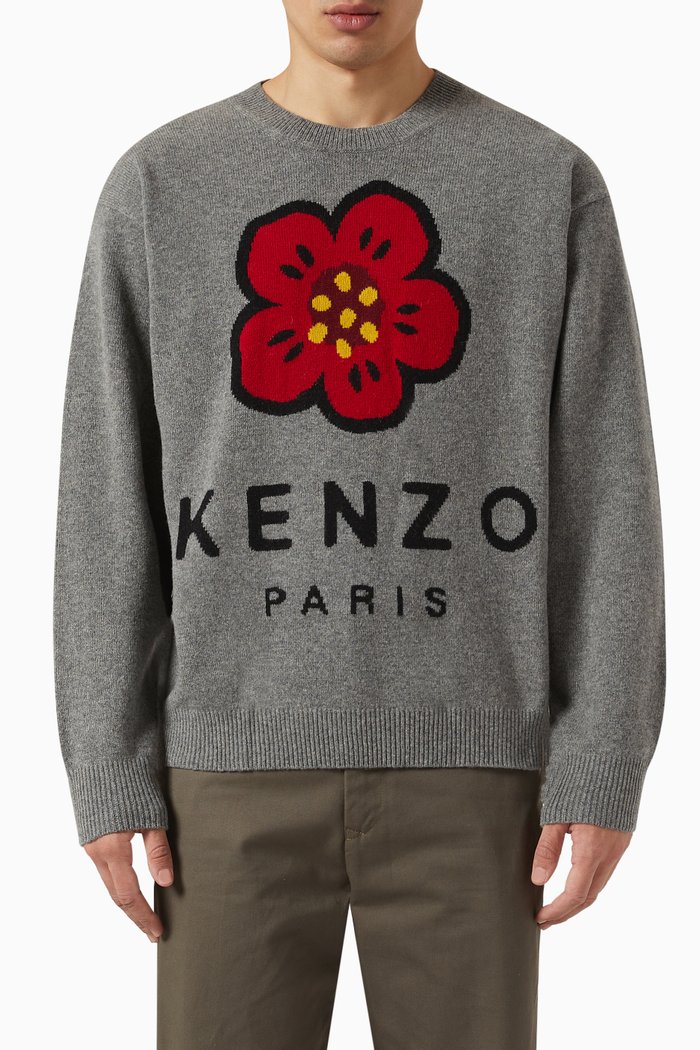 

Boke Flower Sweater in Wool, Grey