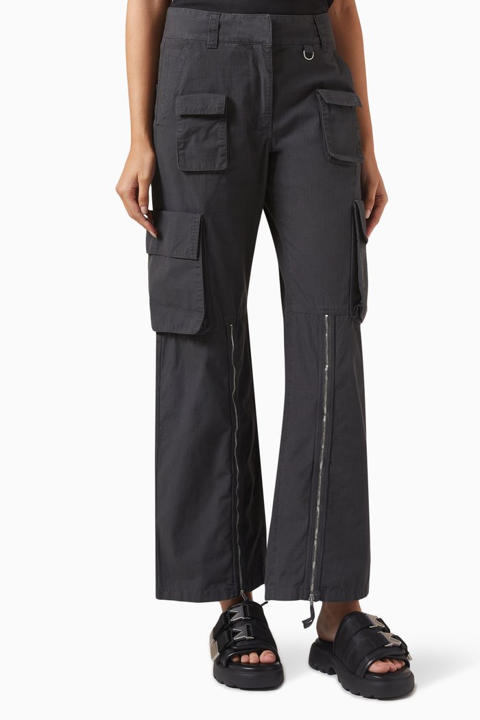 

Zipped Cargo Pants in Organic Cotton, Grey