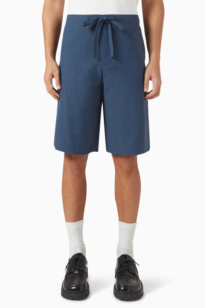 

Adjustable Shorts in Cotton Blend, Blue