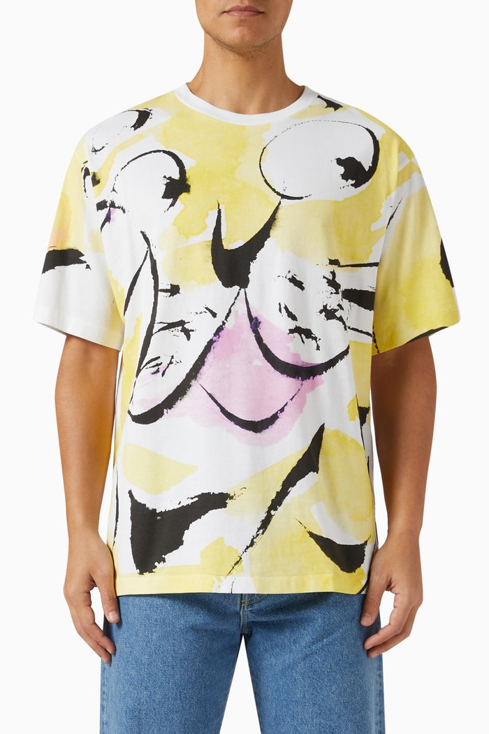 

Printed T-shirt in Cotton Jersey, White