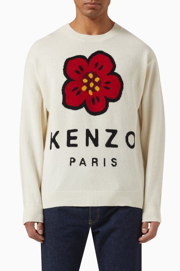 

Logo Sweater in Wool Knit, Black