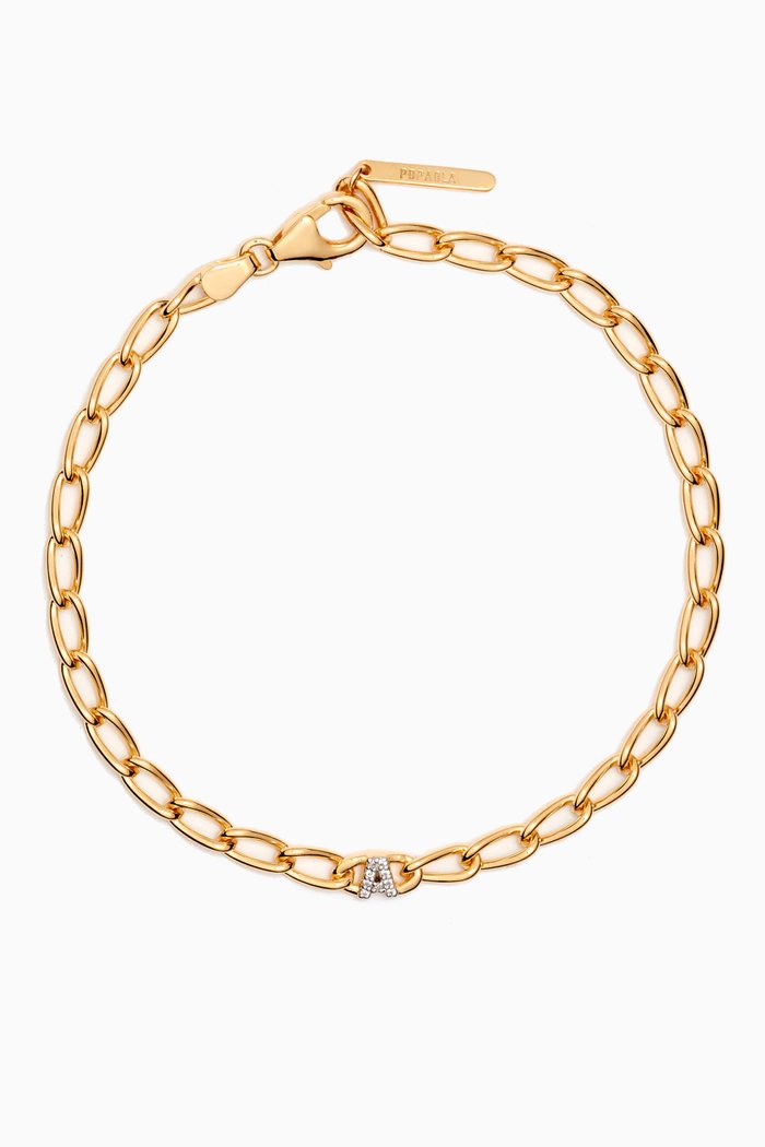 

Mini Letter Chain Bracelet in Gold-plated Sterling Silver