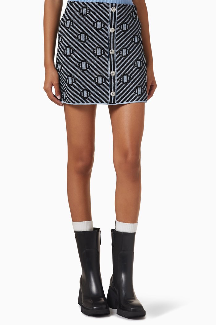

Jasmina Mini Skirt in Jacquard-knit, Black