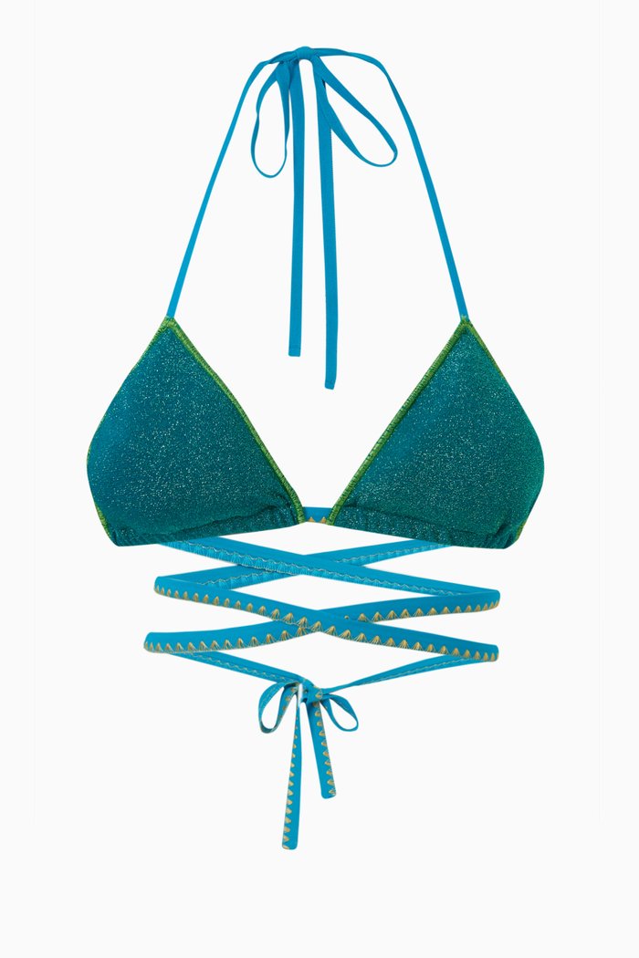 

Lake Mirror Bikini Bra in Lycra, Blue