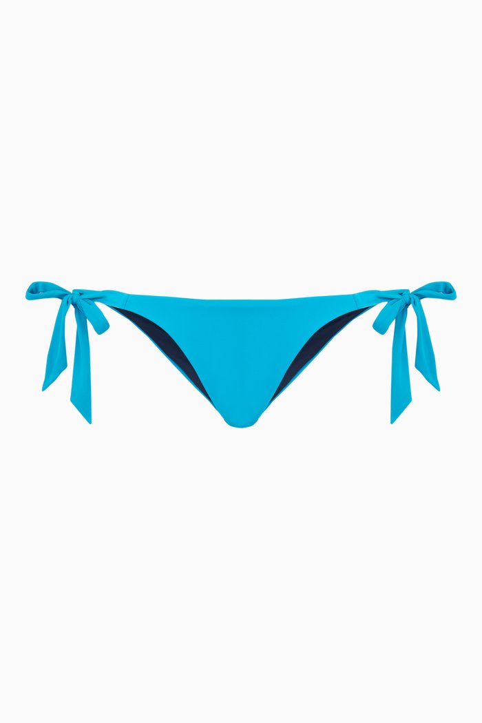 

Lake Mirror Self-tie Bikini Briefs in Lycra, Blue