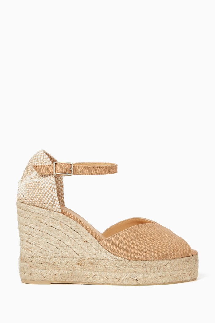 

Bianca 110 Espadrille Wedges in Canvas, Brown