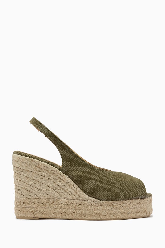

Barbara 110 Espadrille Wedges in Canvas, Green
