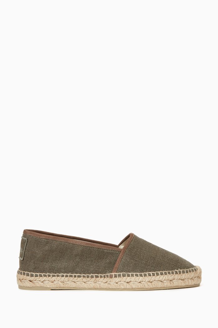 

Kenda Flat Espadrilles in Linen, Green