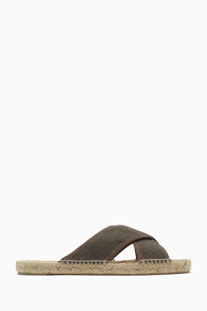 

Palmera Espadrille Slides in Canvas, Green