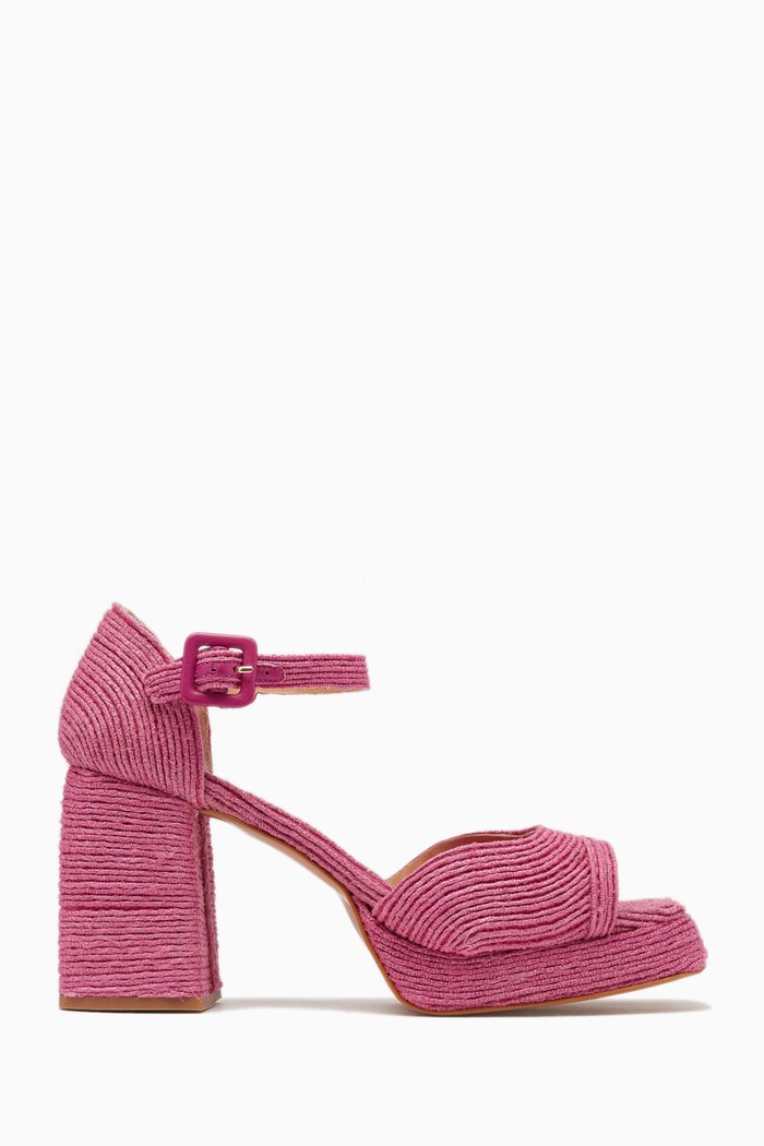

Vanesa 100 Sandals in Jute, Pink
