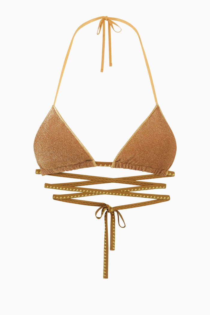 

Oro Tini Kini Bikini Top in Lycra, Gold