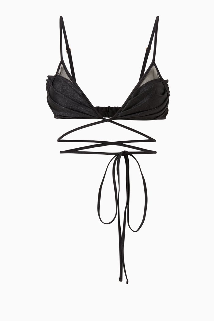 

Skylights Swan Bikini Bra in Mesh, Black