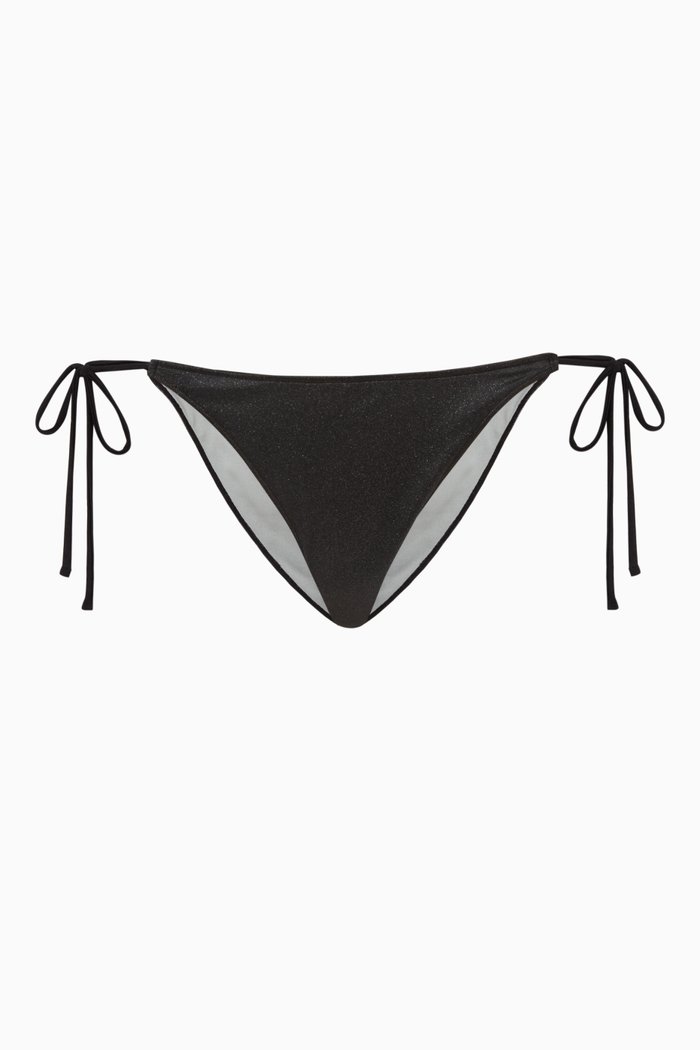 

Skylights Tie Bikini Briefs in Lycra, Black