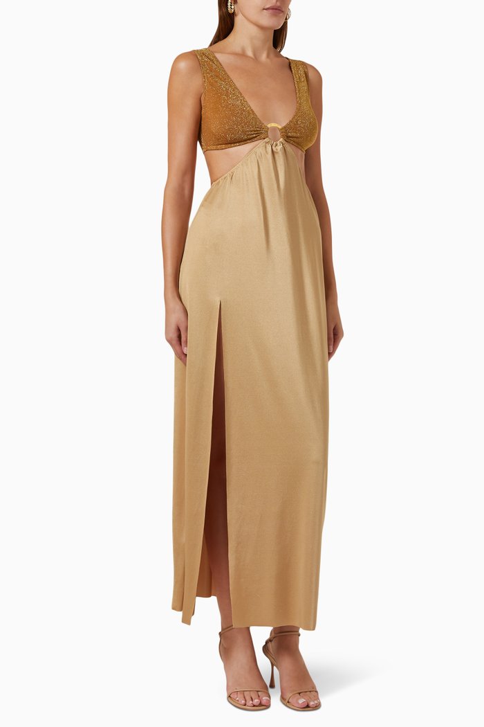 

Capri Maxi Dress in Lycra, Gold