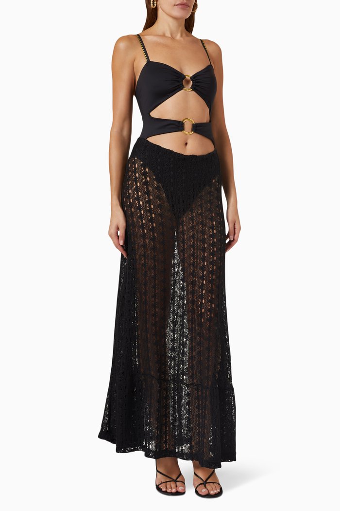 

Kala Cut-out Dress in Lycra, Black