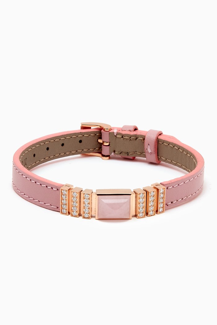 UNII Strap Bracelet in 18kt Rose Gold & Leather